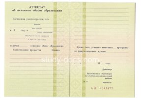 Аттестат за 9 класс 1995-2006 в Пушкино